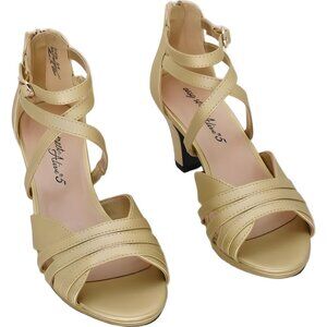 Easy Street Crissa Gold Satin Sandal Women's US 7.5 M
